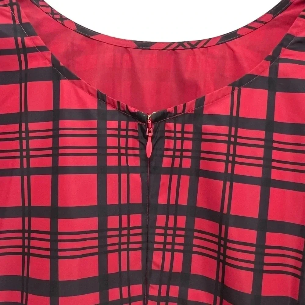 LoveShackFancy Keily Puff-Sleeve Peplum Top Blouse Moody Ruby Plaid Coquette 2